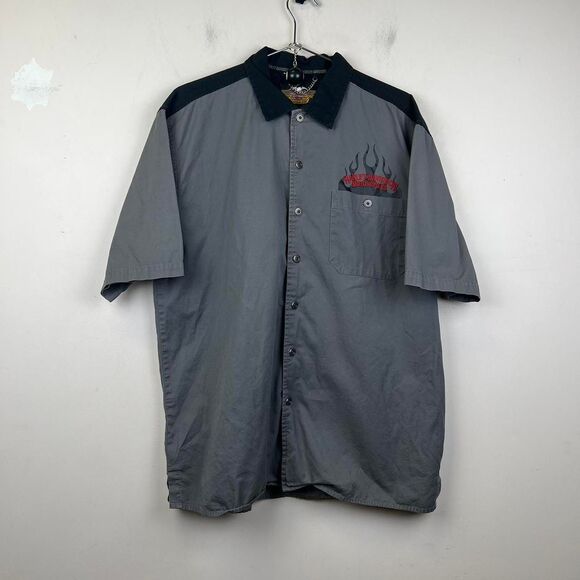 Harley Davidson Men's Mechanic Button Down Shirt Size Large - Picture 2 of 7